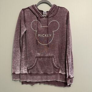 Disney Hoodie Size‎ Medium Maroon Mickey Mouse Distressed